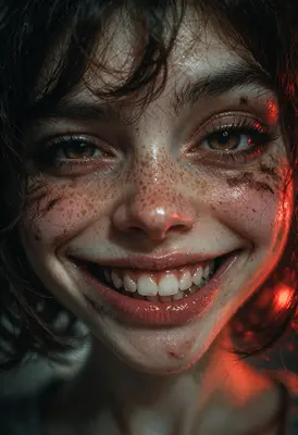 Unsettling Smile in the Dark