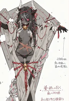 Dark Oni Maiden with Binding Seals