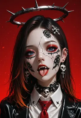 Gothic Vampire Queen with Spiked Halo