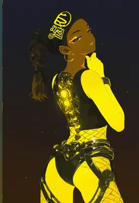 Cybernetic Glow Streetwear Character