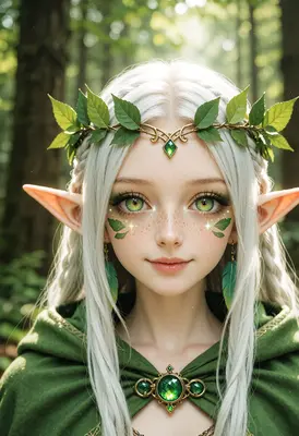 Serene Forest Elf Maiden Portrait