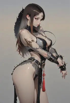 Cybernetic Warrior in Spiked Armor