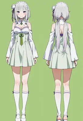 Emilia Character Design Reference Sheet