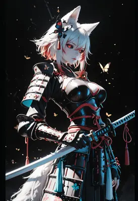 Ethereal Kitsune Samurai Warrior