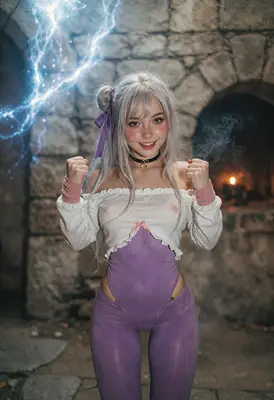 Anime Sorceress Preparing For Battle
