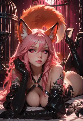 Fox Girl in Latex Bondage Gear