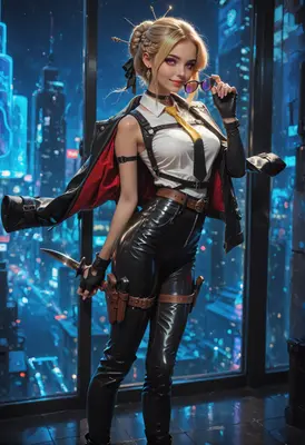 Cyberpunk Assassin in Neon City