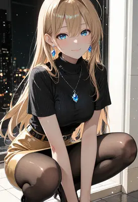 Blonde Beauty by the City Lights