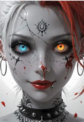 Gothic Doll With Dual Colored Eyes