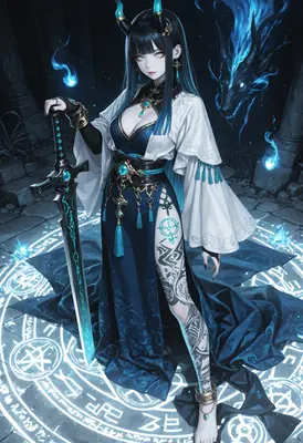 Demon Priestess Summoning Her Blade