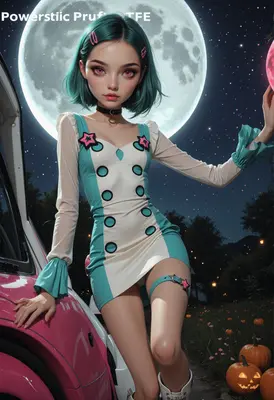 Moonlit Night With A Stylish Girl