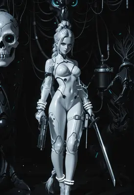Cybernetic Warrior and Her Mechanical Guardian