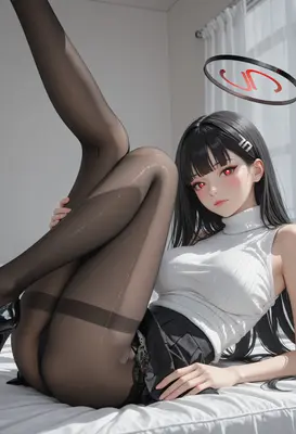Anime Girl with Red Eyes and Halo