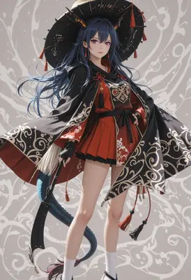 Elegant Dragon Girl in Traditional Attire
