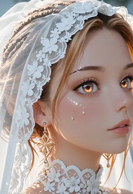 Ethereal Bride With Golden Gaze