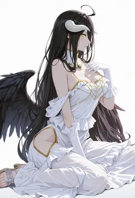 Elegant Albedo in White Dress