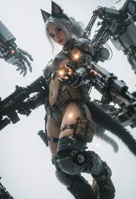 Cybernetic Cat Girl Combat Specialist