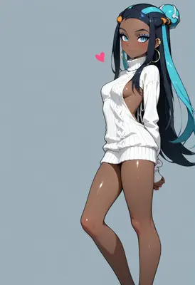 Nessa in a Side-Cut Sweater