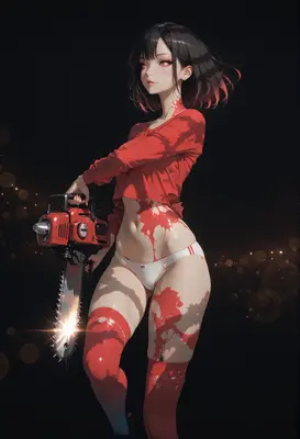Bloodstained Anime Girl With Chainsaw