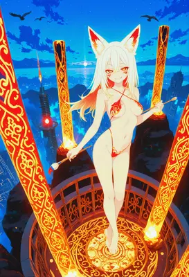 Fox Spirit Painting the Celestial Horizon