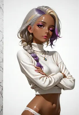 Stylish Girl with Braided Highlights