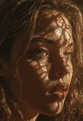 Sunlight Dappled Wet Skin Portrait
