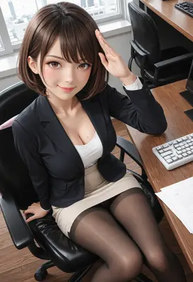 Professional Office Assistant Saluting