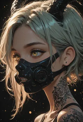 Cybernetic Demon Girl Portrait