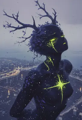 Celestial Being Over The Dark City
