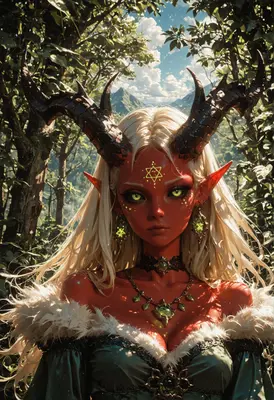 Demon Priestess in the Enchanted Forest