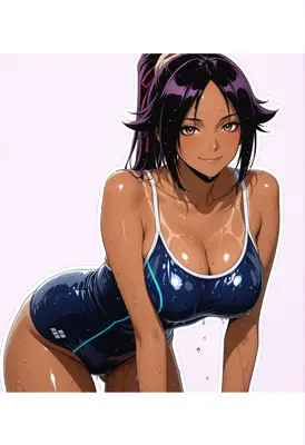 Sun-Kissed Swimmer in Wet Swimsuit