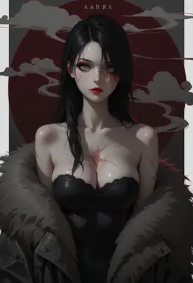 Scarred Beauty in Black Corset