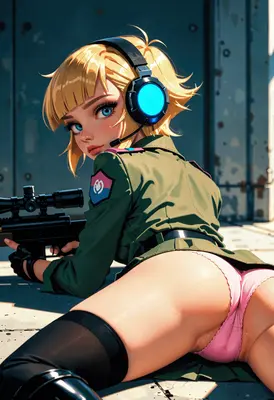 Tactical Sniper in Pink Lingerie