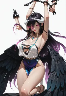 Chained Fallen Angel with Dark Wings