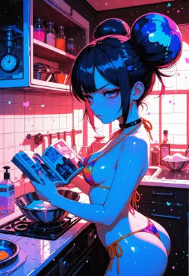 Cooking in a Neon Kitchen