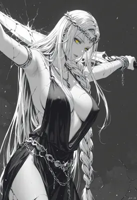 Chained Warrior with Golden Eyes
