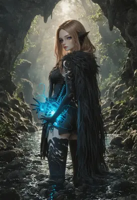 Mystic Elf Wielding Arcane Energy