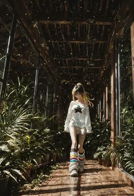 Strolling Through The Sunlit Garden Hallway