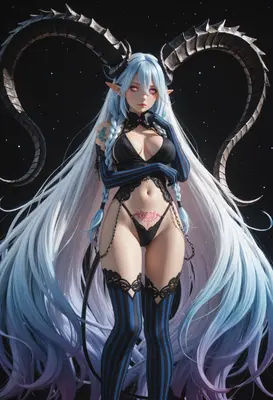 Celestial Succubus with Long Flowing Hair