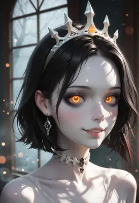 Gothic Princess with Radiant Amber Eyes