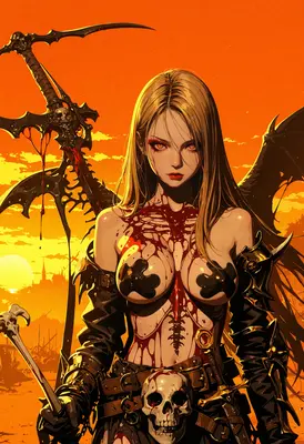 Bloodstained Reaper of the Orange Sunset