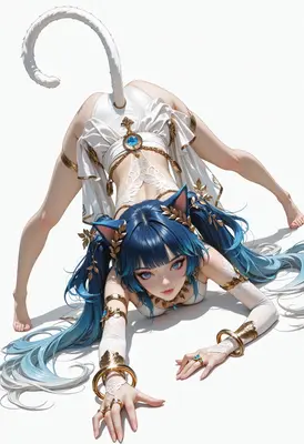 Elegant Celestial Cat Girl Pose