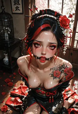 Gilded Rose Petals and Silent Tears