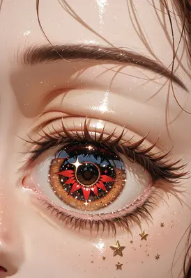 Stellar Gaze with Floral Iris Detail