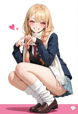 Cheerful Schoolgirl Sharing A Heart Gesture