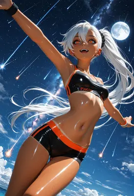 Starry Night Athletic Anime Girl