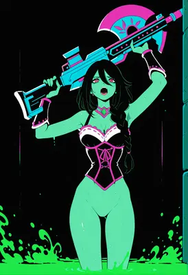Neon Warrior in Toxic Sludge