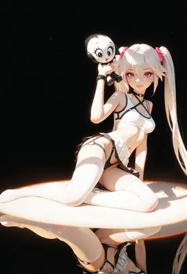 Anime Girl With Cute Plush Companion