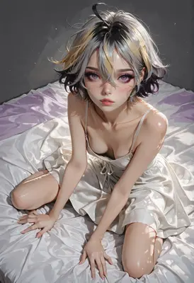 Serene Girl in a White Dress