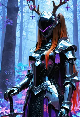 Ethereal Knight with Enchanted Antlers